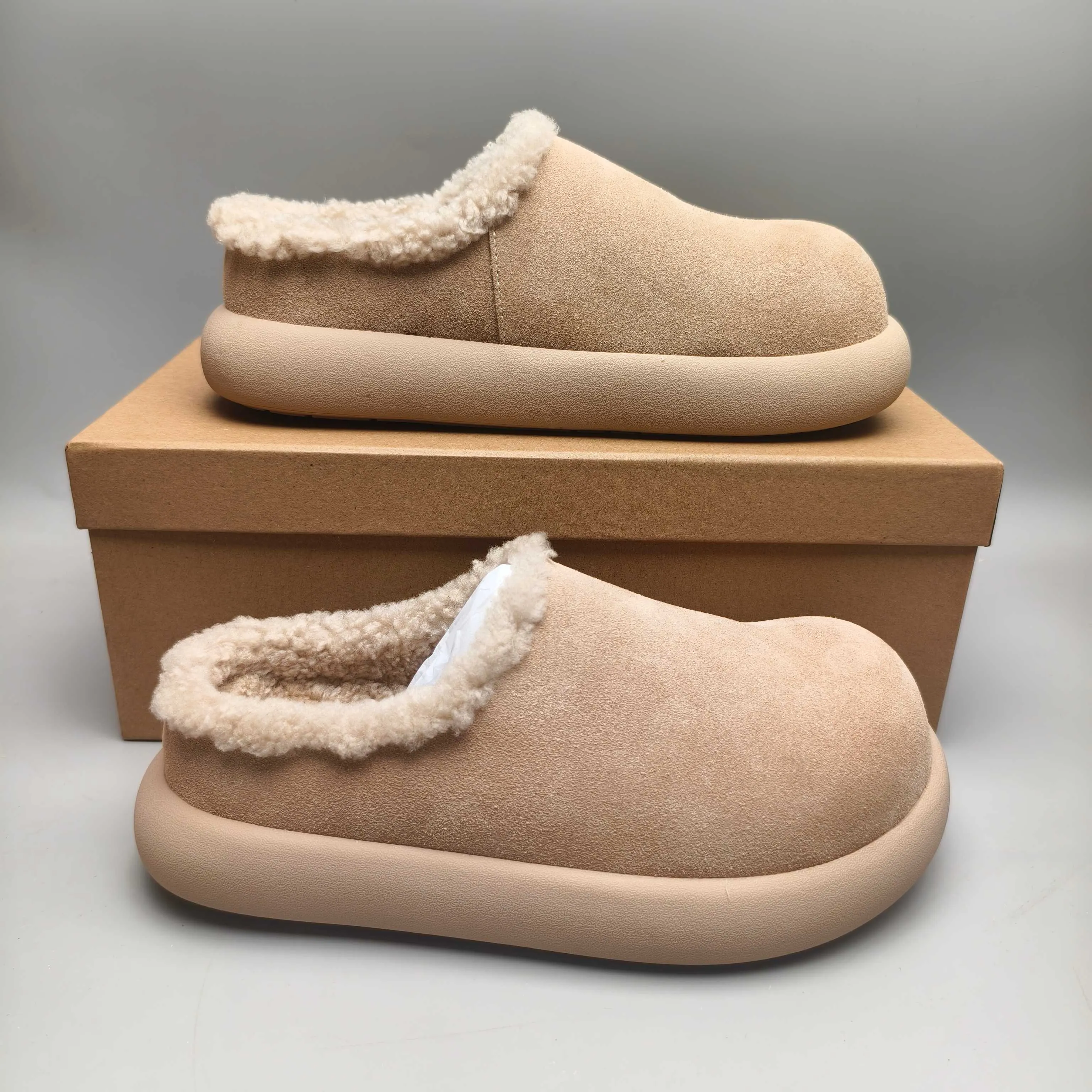 💰480 UGG sheepskin all-in-one snow boots 6088 UGG sheepskin all-in-one snow boots slip-on home shoes potato thick-soled women's shoes color: maroon antelope brown sand chocolate matching code: 35-40